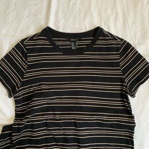 Black and creme Stripe t-shirt dress